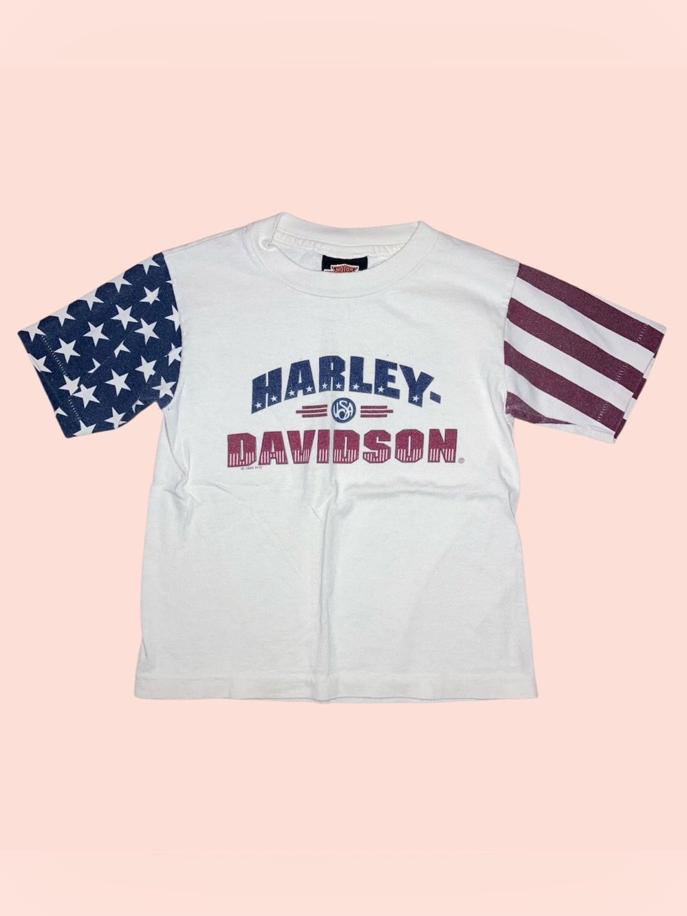Harley-Davidson Red White and Blue American Flag Sleeves T-shirt